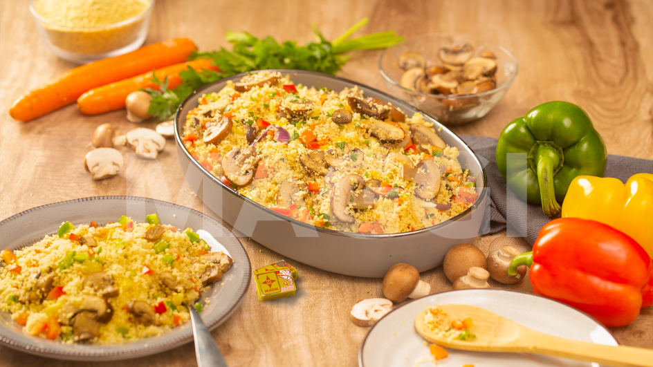 ACHA/FONIO MUSHROOM VEGETABLE STIR FRY (CARB CONCIOUS)